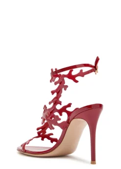 Ocean 95 coral-design glossed nappa sandals