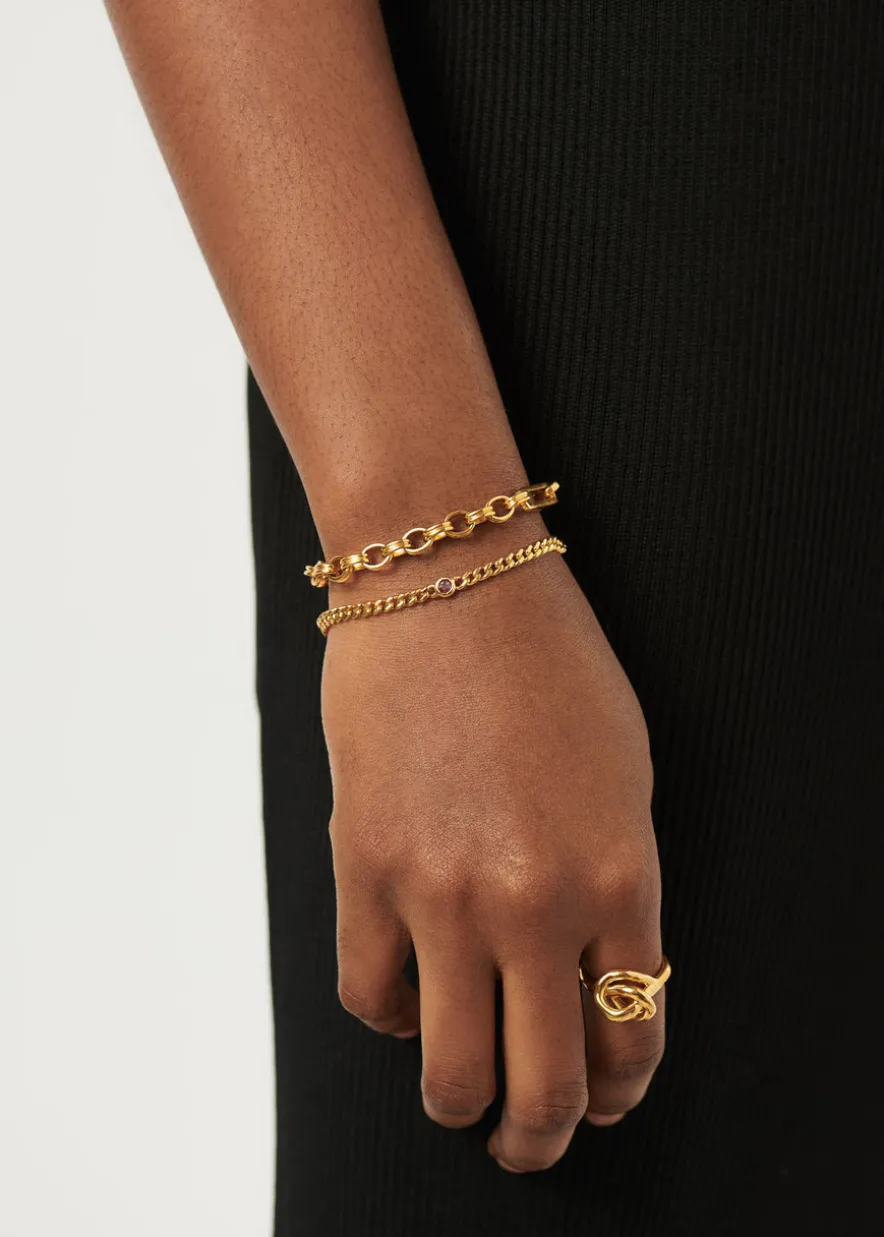October Birthstone 18kt gold vermeil bracelet
