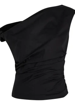 Off-the-shoulder cotton-poplin top