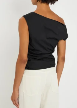 Off-the-shoulder cotton-poplin top