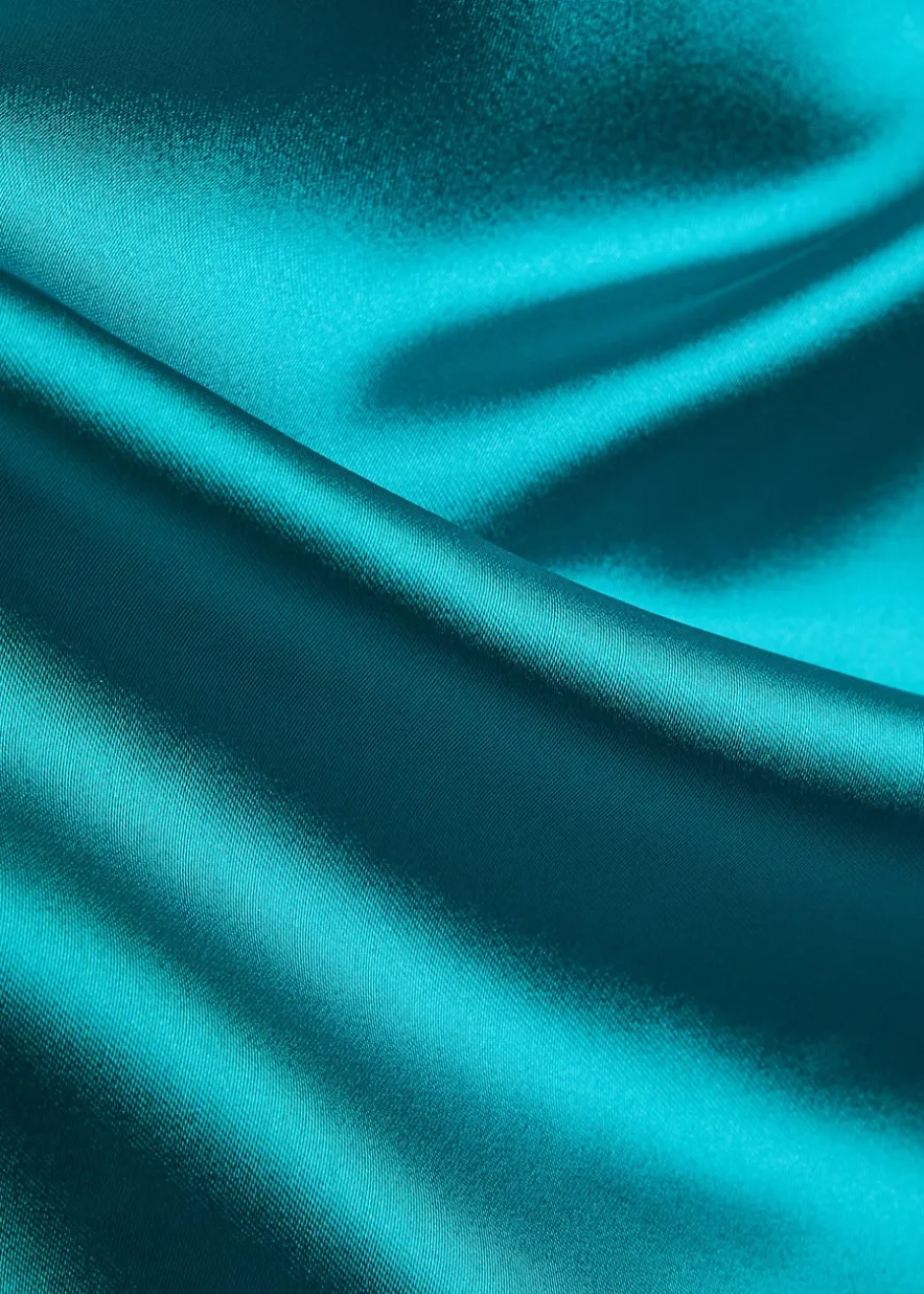 Off-the-shoulder gathered satin maxi dress