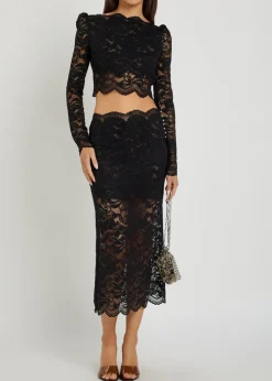 Off-the-shoulder lace crop top