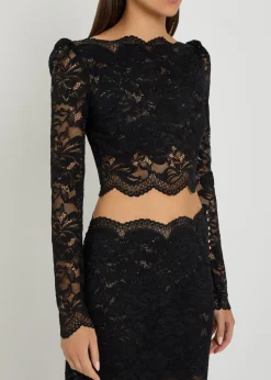 Off-the-shoulder lace crop top