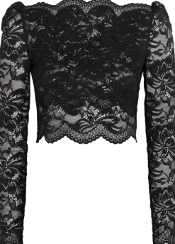 Off-the-shoulder lace crop top