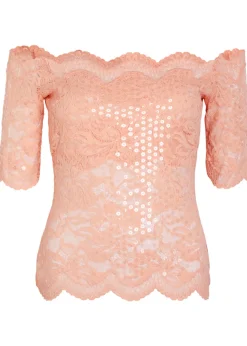Off-the-shoulder lace top