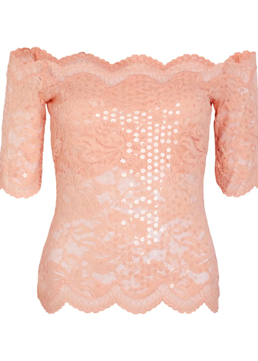 Off-the-shoulder lace top