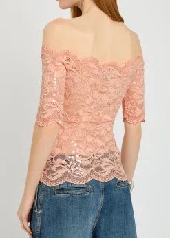 Off-the-shoulder lace top