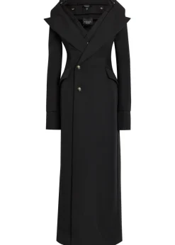 Off-the-shoulder maxi blazer dress
