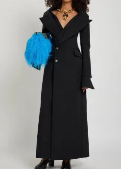 Off-the-shoulder maxi blazer dress