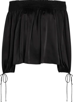 Off-the-shoulder silk top