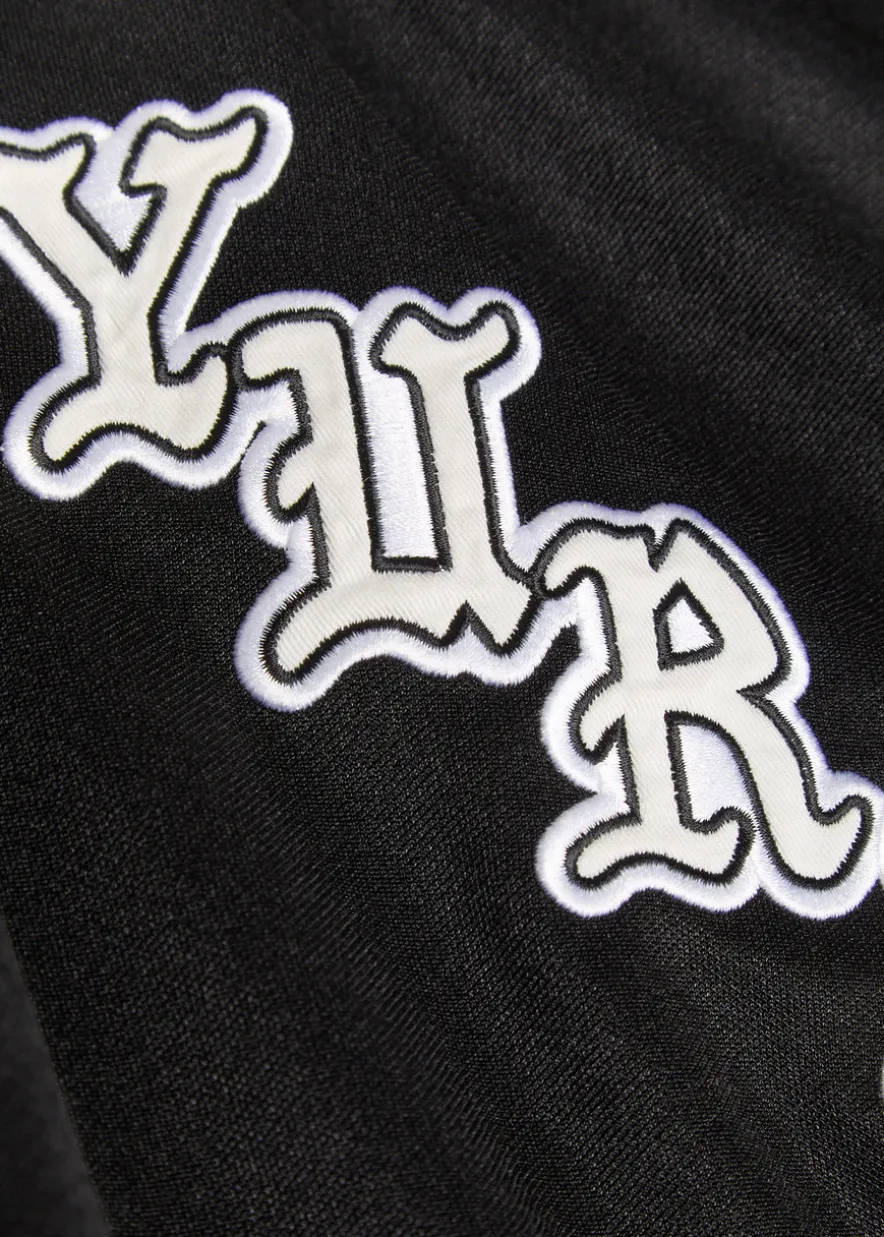 OG logo-appliquéd panelled cotton hockey jersey top