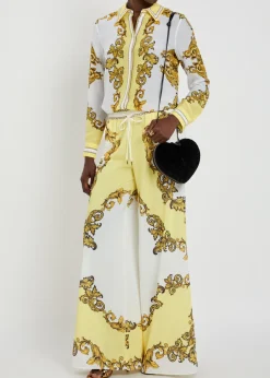 Ojai printed wide-leg georgette trousers