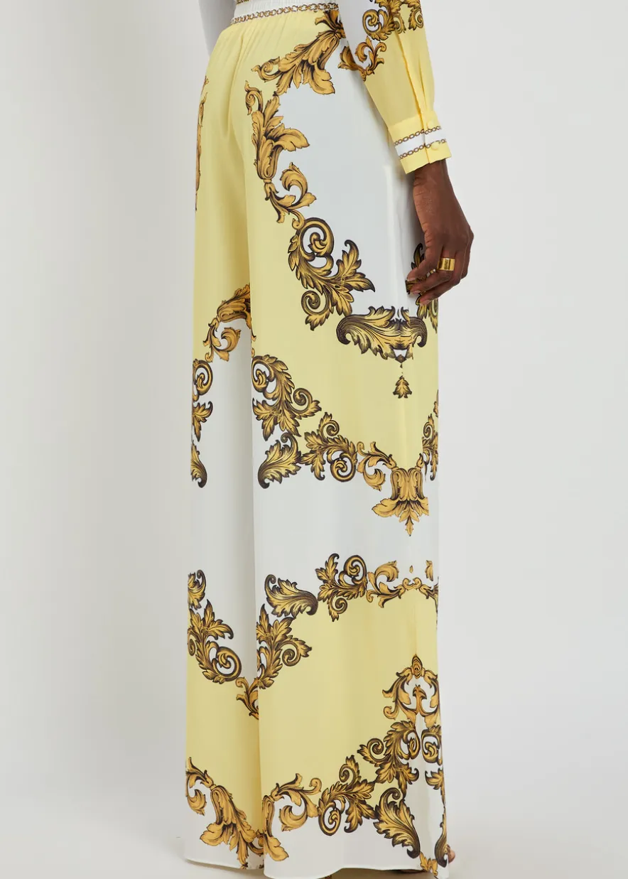 Ojai printed wide-leg georgette trousers