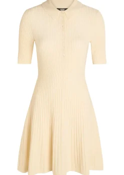 Olie ribbed knit mini polo dress