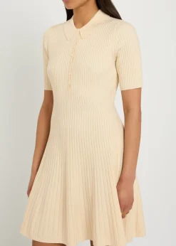 Olie ribbed knit mini polo dress
