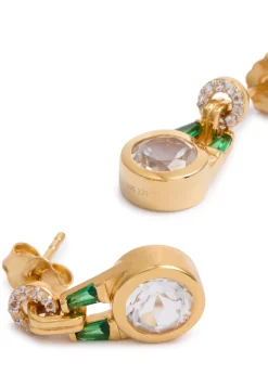 Olive 18kt gold vermeil drop earrings