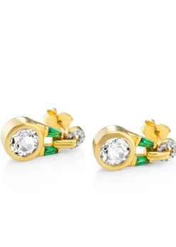 Olive 18kt gold vermeil drop earrings