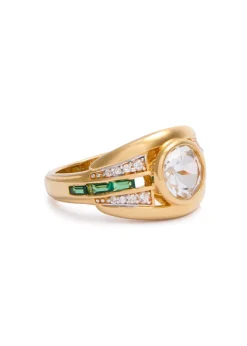 Olive 18kt gold vermeil ring