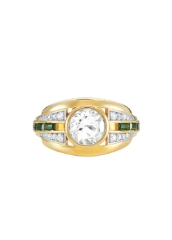 Olive 18kt gold vermeil ring
