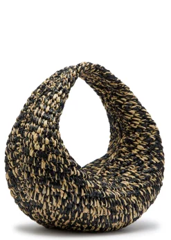 Olivia medium raffia top handle bag