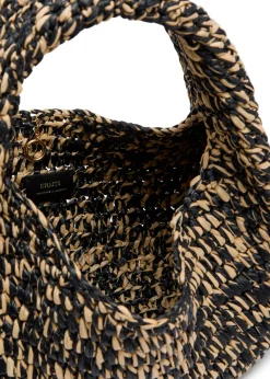 Olivia medium raffia top handle bag