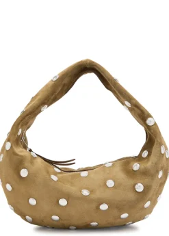 Olivia medium studded suede top handle bag