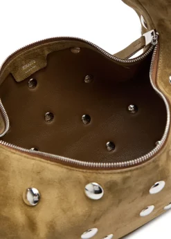 Olivia medium studded suede top handle bag
