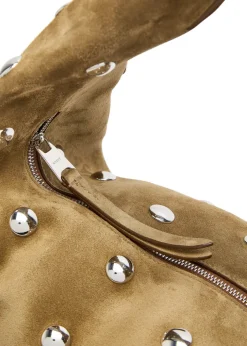 Olivia medium studded suede top handle bag