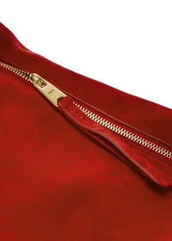 Olivia medium suede top handle bag