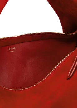 Olivia medium suede top handle bag