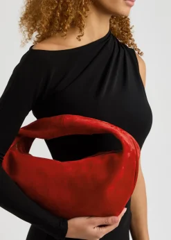 Olivia medium suede top handle bag