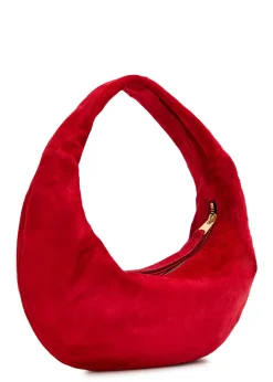 Olivia mini suede hobo top handle bag