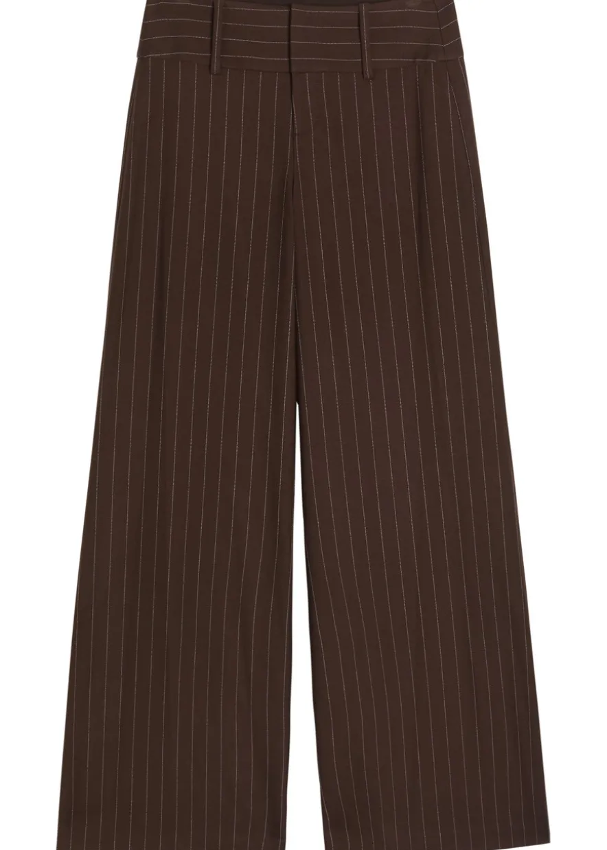 Olivia pinstriped wide-leg twill trousers