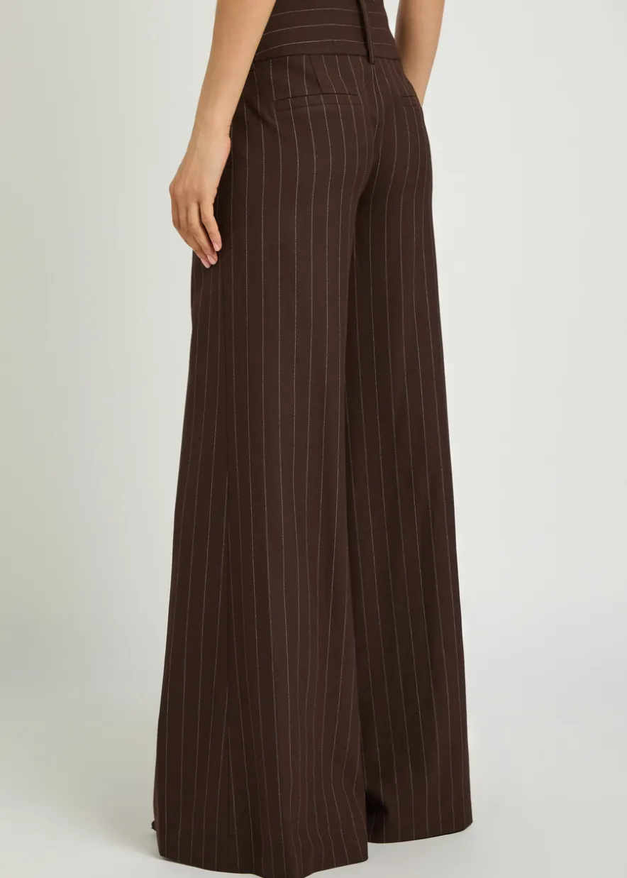 Olivia pinstriped wide-leg twill trousers