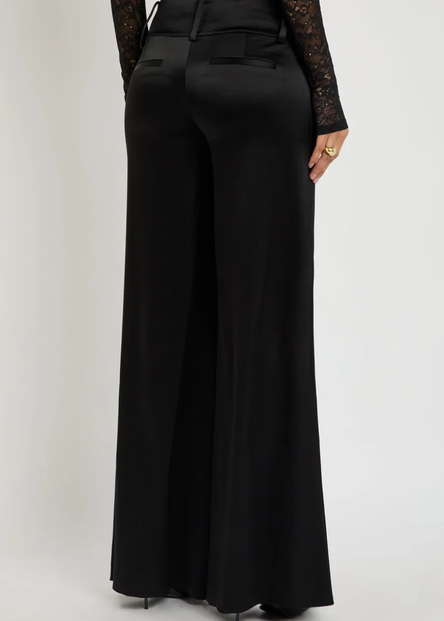 Olivia wide-leg satin trousers