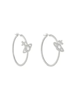 Olympia CZ pavé hoop earrings