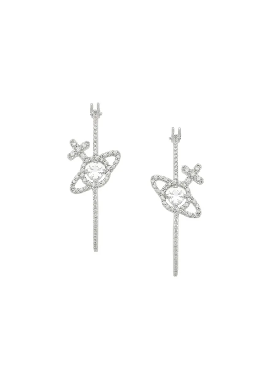 Olympia CZ pavé hoop earrings
