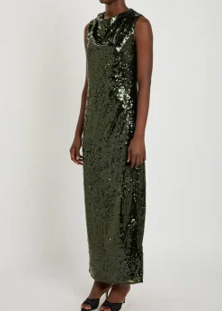 Olympia sequin-embellished tulle maxi dress