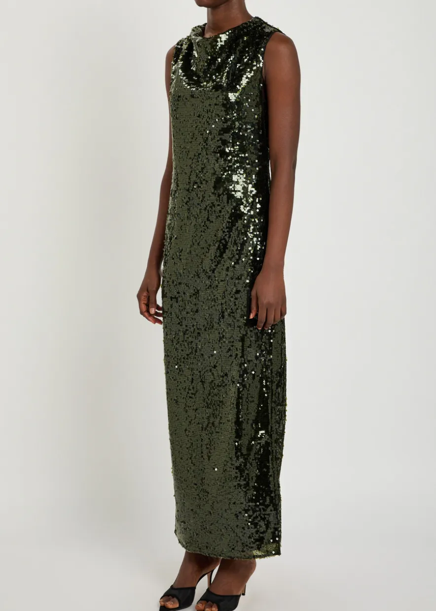 Olympia sequin-embellished tulle maxi dress
