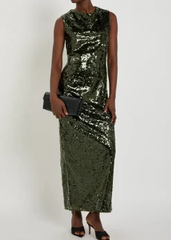 Olympia sequin-embellished tulle maxi dress