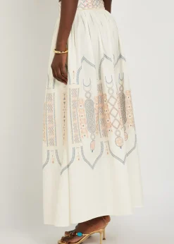 Ombretta embroidered cotton-blend midi skirt