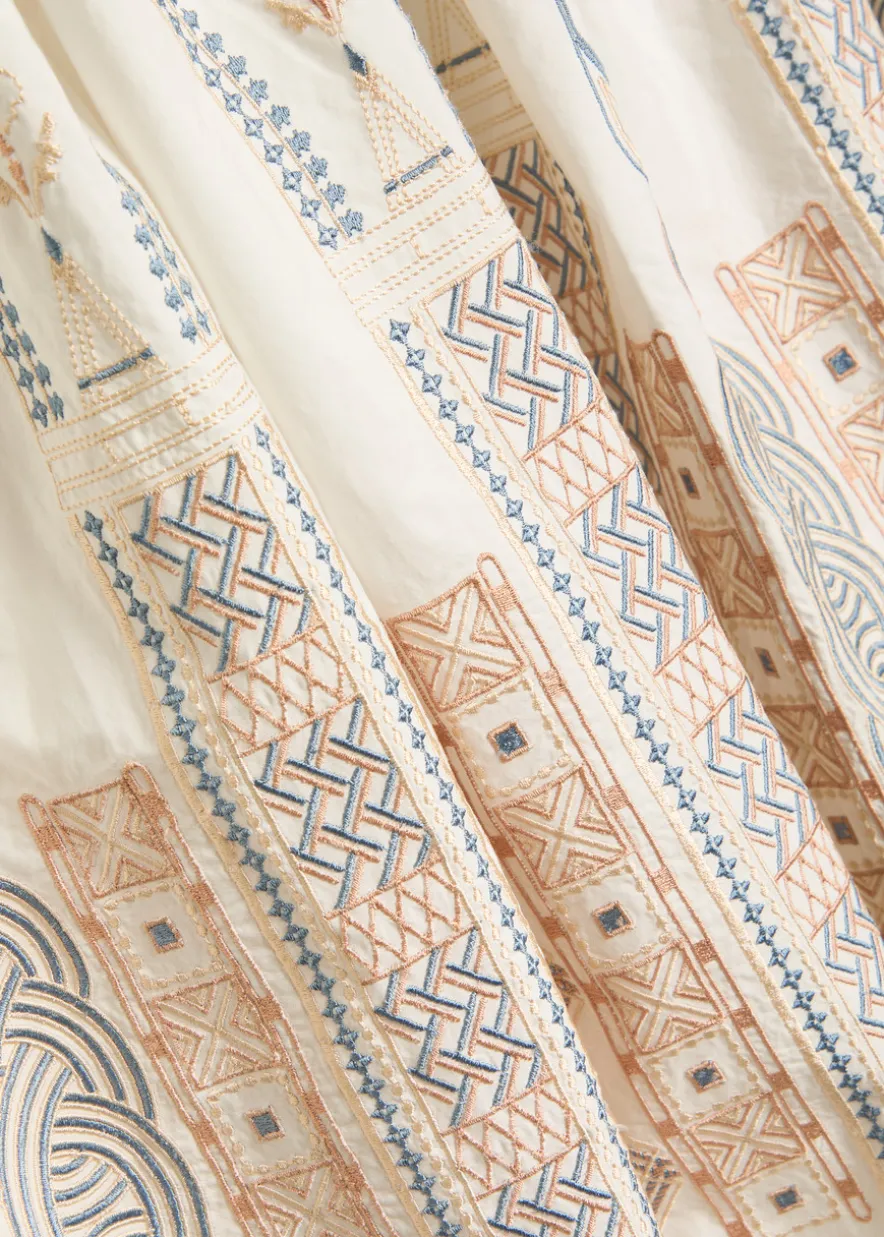Ombretta embroidered cotton-blend midi skirt