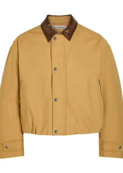 Opada padded leather-trim cotton jacket