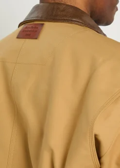 Opada padded leather-trim cotton jacket
