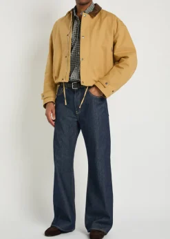 Opada padded leather-trim cotton jacket