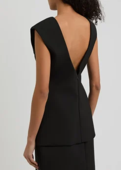 Open-back woven top