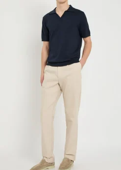 Open-collar cotton polo shirt