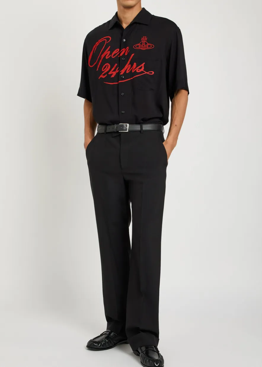 Open 24hr Bowling printed woven shirt