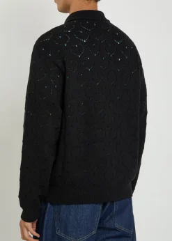 Open-knit cotton and cashmere-blend cardigan