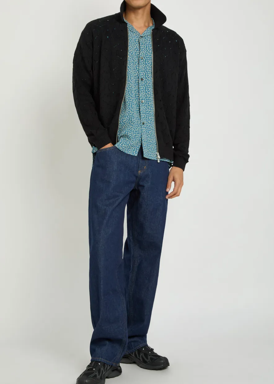 Open-knit cotton and cashmere-blend cardigan